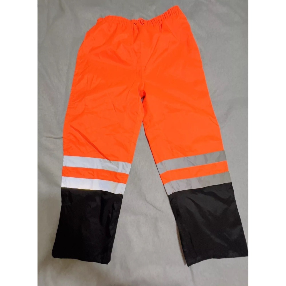 River City Garments Rain Pants 2XL Mens Orange Hi-Vis Reflective Construction